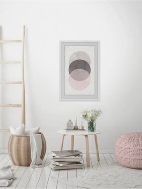NWT Marmont Hill Three Circles (Grey) Pop Framed Painting Print